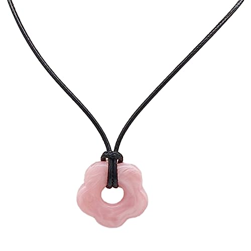 THINCAN Acrylblüte Halskette Mehrfarbiger Anhänger Charm Choker Kette Schlüsselbeinkette Für Modische Frauen von THINCAN
