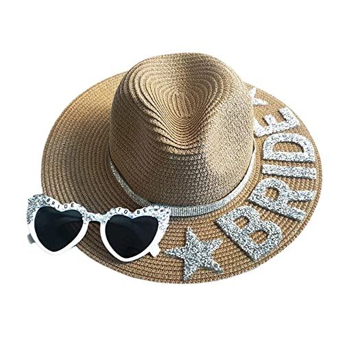 THINCAN Bachelorette Party Sonnenbrille Strohhut Set Braut Hen Night Bridal Dusche Henne Party Engagement THINCAN Bachelorette Party Sonnenbrille Strohhut Set Braut Hen Night Bridal Dusche Henne Party Engagement von THINCAN