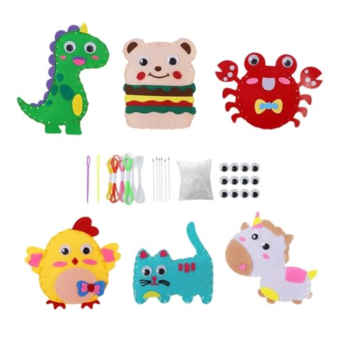 THINCAN Buntes Nähen Mit Nicht Gewohntem Stoffnähen Für Kinder. Komplette Bag Making Projekt Zur Entwicklung Von Feinmotorik Fähigkeiten Easy Nähset Für Kinder von THINCAN