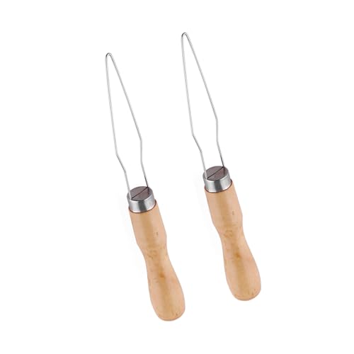 THINCAN Edelstahlknopfhaken Mit Ergonomischem Holzgriff Button Hilfe Für Hemdenkleider Und Strickjacken Nähzubehör Für Die Knopfbefestigung von THINCAN