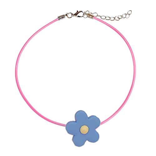 THINCAN Einfache Blütenheize Halsketten Koreanische Stil Mode Weibliche Blumen Halsketten Acrylblüten Chokers Acrylmaterial von THINCAN