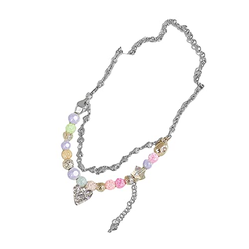 THINCAN Elegantes Zirkon Herz Perlen Halskettenarmband Für Frauen Süßer Cooler Anhänger Choker Party Accessoires Juwely Geschenk von THINCAN