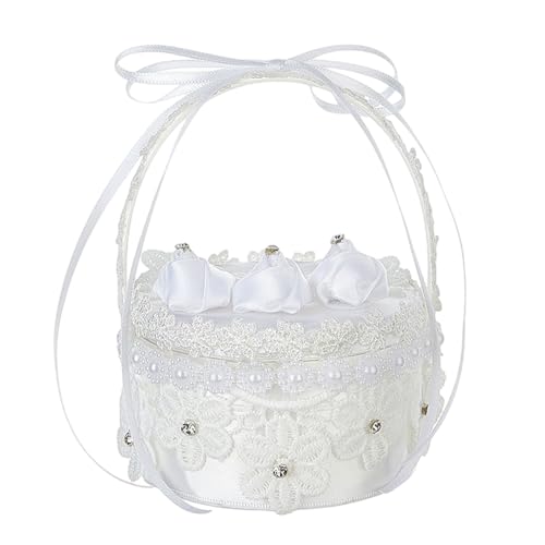 THINCAN Europäische Stile Eheringe Halbverdiener Schmuck Kiste Spitze Trim Halskette Organizer Für Engagement Safekeeping Brauthalter von THINCAN