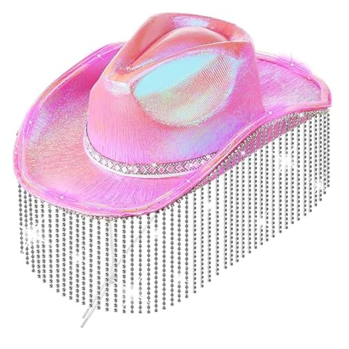 THINCAN Funkelnde Pailletten Cowboy Schimmern Quasten Für Bachelorette Party Bühne Glühende Cowboyhut Pailletten LEDS Quasten Quasten THINCAN Funkelnde Pailletten Cowboy Schimmern Quasten Für Bachelorette Party Bühne Glühende Cowboyhut Pailletten LEDS Quasten Quasten von THINCAN