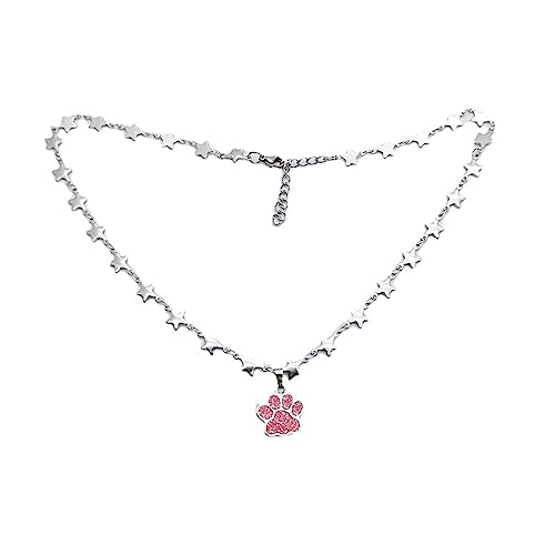 THINCAN Gothic Charm Choker Halskette Hip Hop Schlangeblatt Kette Barockstil Herzkatze Paw Pendell von THINCAN