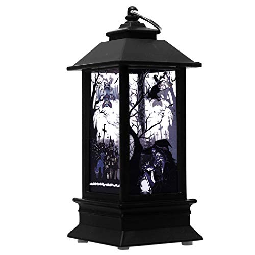 THINCAN Halloween Decoration Ornamente Gruselige Skelett Hexenmuster LED Elektronische Kerzenleuchte Hängende Stütze Outdoor Garten Leuchten Solar Angetrieben von THINCAN