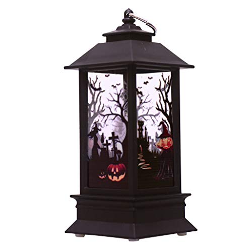 THINCAN Halloween Decoration Ornamente Gruselige Skelett Hexenmuster LED Elektronische Kerzenleuchte Hängende Stütze Outdoor Garten Leuchten Solar Angetrieben von THINCAN