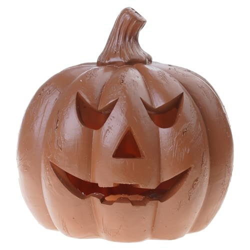 THINCAN Halloween Kürbislampenschatten Mit Handgeschnitzten Festival Desktop Dekorationen Home Requisiten Party Lieferungen Terrakotta Kürbisstatue von THINCAN