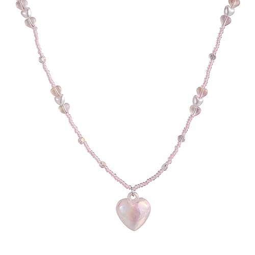 THINCAN Herzhänger Halsketten Harzmaterial Perlen Choker Süßcharme Ästhetik Schlüsselbein Kette Mädchen Teenager THINCAN Herzhänger Halsketten Harzmaterial Perlen Choker Süßcharme Ästhetik Schlüsselbein Kette Mädchen Teenager von THINCAN