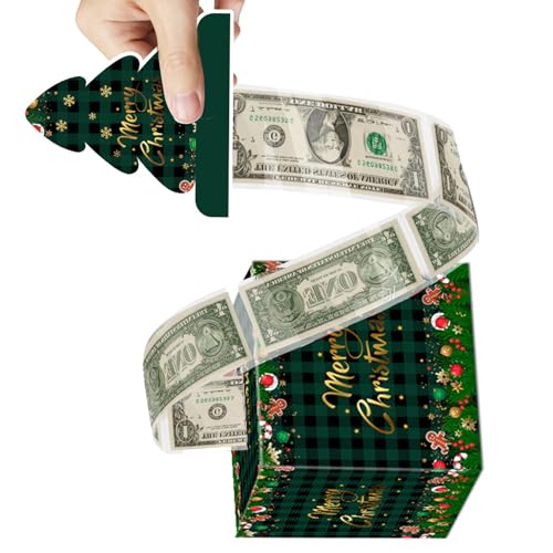 THINCAN Holiday Cash Pull Box Mit Snowman & Star Decor Geruchsloses Papierhandwerk Für Weihnachtsfeierlichkeiten & Geld Überraschungen (119 Chars) Weihnachtsgeldbox Überraschung Geschenk von THINCAN