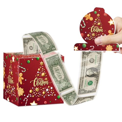 THINCAN Holiday Cash Pull Box Mit Snowman & Star Decor Geruchsloses Papierhandwerk Für Weihnachtsfeierlichkeiten & Geld Überraschungen (119 Chars) Weihnachtsgeldbox Überraschung Geschenk von THINCAN