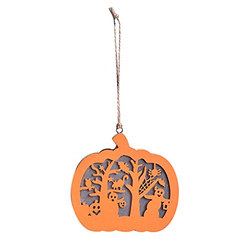 THINCAN Holzkürbis Halloween LED LICHT HAUSPEKTIONED HAUSEDERHAUF HAGENDE FARTE Pary Horror Dekoration Halloween Light von THINCAN