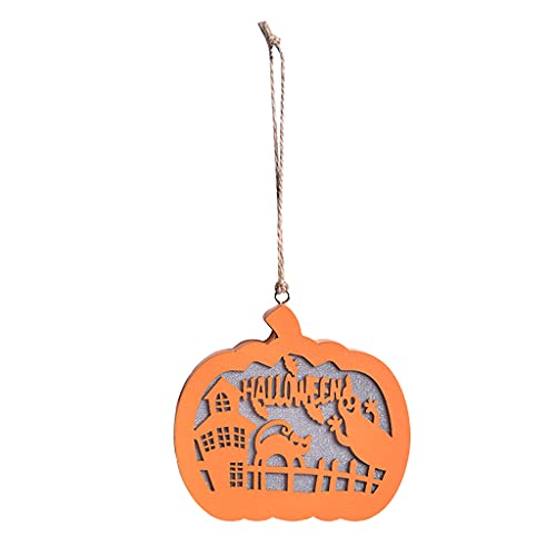 THINCAN Holzkürbis Halloween LED LICHT HAUSPEKTIONED HAUSEDERHAUF HAGENDE FARTE Pary Horror Dekoration Halloween Light von THINCAN