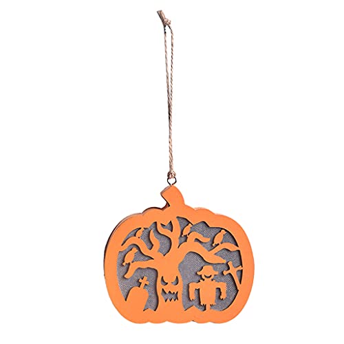 THINCAN Holzkürbis Halloween LED LICHT HAUSPEKTIONED HAUSEDERHAUF HAGENDE FARTE Pary Horror Dekoration Halloween Light von THINCAN