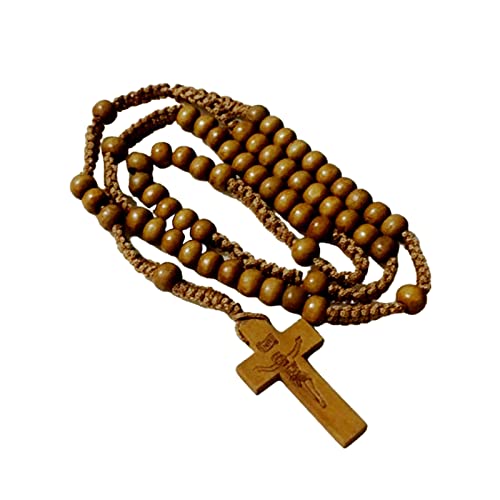 THINCAN Holzperlen Kreuz Rosenkranz Halskette Heiliger Katholischer Schmuck Charm Kunsthandwerk Für Christliche Kirche Zuhause Schlafzimmer Dekoration THINCAN Holzperlen Kreuz Rosenkranz Halskette Heiliger Katholischer Schmuck Charm Kunsthandwerk Für Christliche Kirche Zuhause Schlafzimmer Dekoration von THINCAN