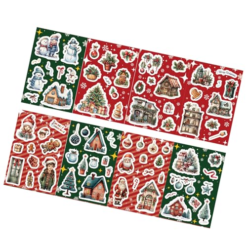 THINCAN Mehrzweck 8PCS Ferienaufkleber Wie Santa Und Snowman Für Scrapbooking Zeitschriften Und Erstellen Von Superscrapbooking Aufklebern von THINCAN