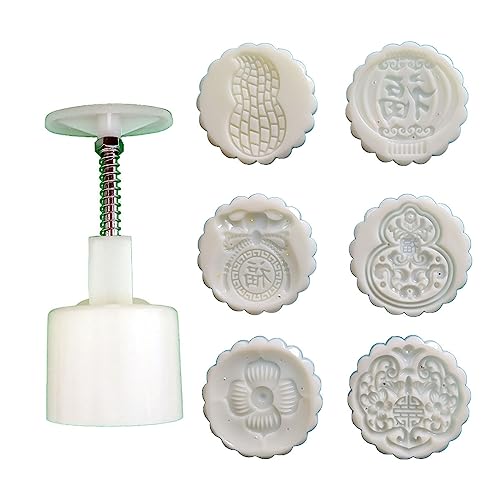 THINCAN Mungbohnenkuchenform Mit 6 Dichtungen Bag Midautumn Mondkuchenform Hand Gepresstes Keks Dessert Gebäck Backwerkzeug von THINCAN
