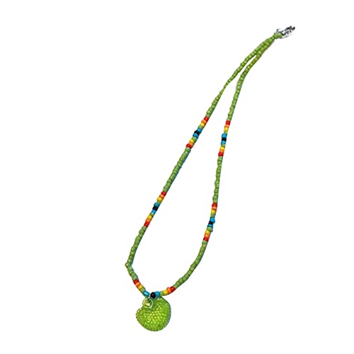 THINCAN Niedliche Herzheize Halskette Temperament Kragen Halsketten Schlüsselbeutel Kette Halshöhe Party Schmuck Bunte Perlen Halskette von THINCAN