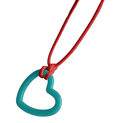 THINCAN Niedliche Hohle Herz Anhänger Halskette Buntes Seil Choker Mode Schmuck Einfache Schlüsselblattkette von THINCAN