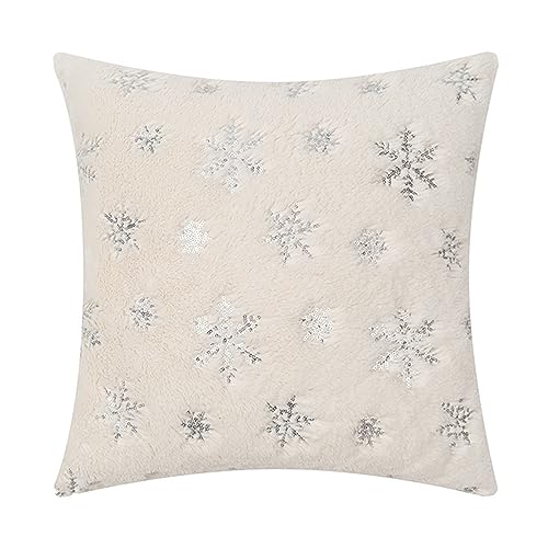 THINCAN Plüsch Schneeflockenkissenbezug Kissenbezüge Weihnachtskissen Deckung Wintersofa Couch Dekoration Kissenbezüge THINCAN Plüsch Schneeflockenkissenbezug Kissenbezüge Weihnachtskissen Deckung Wintersofa Couch Dekoration Kissenbezüge von THINCAN