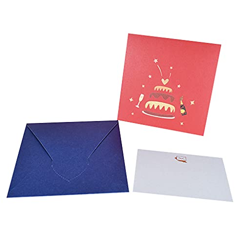 THINCAN Star Cake Card 3D Grußkarte Für Weihnachten Hochzeitsfeier Jubiläum Postkarten Geschenke Mit Umschlag von THINCAN