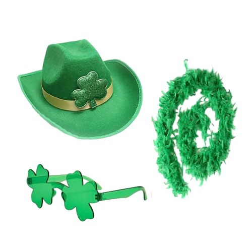 THINCAN Stpatrick Day Green Hat Eyewear Pelry Schal Kostüm Shamrock Irish National Day Feier Karnevalparty Accessoire THINCAN Stpatrick Day Green Hat Eyewear Pelry Schal Kostüm Shamrock Irish National Day Feier Karnevalparty Accessoire von THINCAN