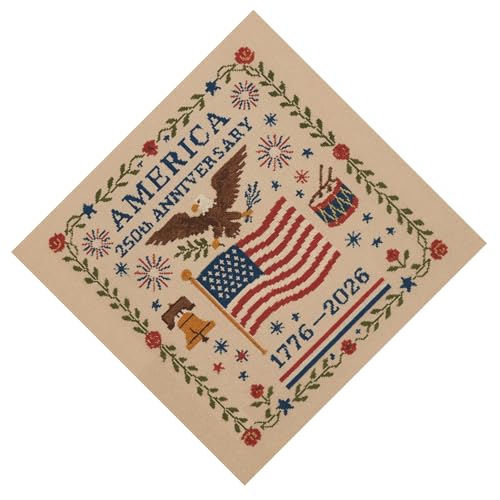 THINCAN US 25. Jubiläumskreuzungsstitching Set Unterrichtsnadel Patriotische Stickerei Nähen Lieferungen Anfängerstitching Kit von THINCAN