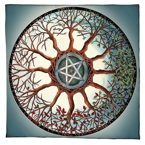 Tree Star Muster Astrologie Tischdecke Tarots Gottes Altäre Stoff Gottesbrettspiel Accessoire Tree Star Tarots Karte Spiritueller Decktuch von THINCAN