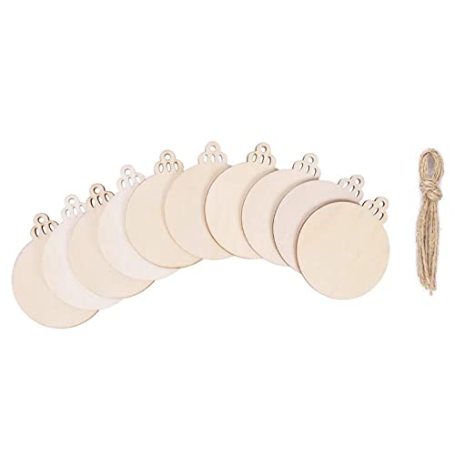 Unvollendete Weihnachtsholzscheiben Set Von 10 Handgefertigten Handwerksmodellzubehör Für Anfänger Starter Handwerk Liefert Holzscheiben Set von THINCAN