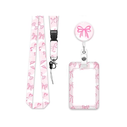 Vertikaler Kartenschutz Und Hals Lanyard Set Butterfly Identity Cards Protector Cessleable ABS Abzeichenhalter Für Den Einziehbaren Kartenhalter Des Büros von THINCAN