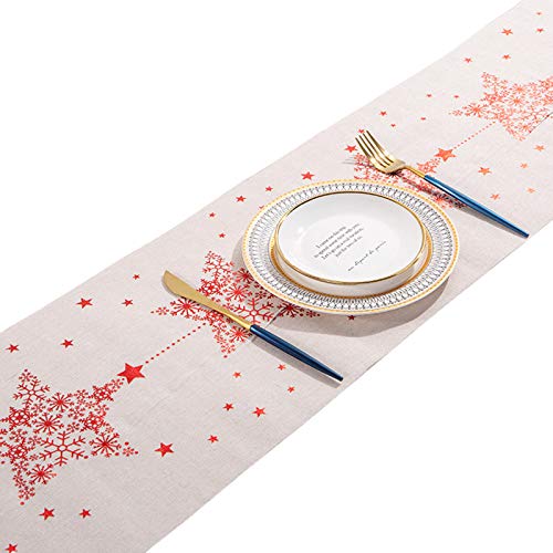 Weihnachten Rechtecktisch Läufer Glänzender Metallic Snowflake Tischdecke Party Weihnachtsfest von THINCAN
