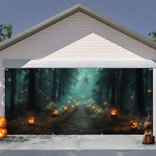 THISFIND Halloween-Garagentor-Dekorationen "Happy Halloween", Hexentürabdeckung, hängendes Banner, Kessel-Hintergrund, Wandbild für Zuhause, Outdoor, Indoor, Gruselparty, Wand, Fenster, 1,8 x 4 m THISFIND Halloween-Garagentor-Dekorationen "Happy Halloween", Hexentürabdeckung, hängendes Banner, Kessel-Hintergrund, Wandbild für Zuhause, Outdoor, Indoor, Gruselparty, Wand, Fenster, 1,8 x 4 m von THISFIND
