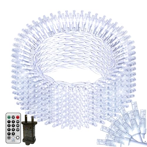 THKFUL 50 m 300 LED Lichterkette zum Einstecken mit Stecker,Wasserdicht Außen und Innen für,Fernbedienung für Hochzeit Garten Party,Warmweiß von THKFUL