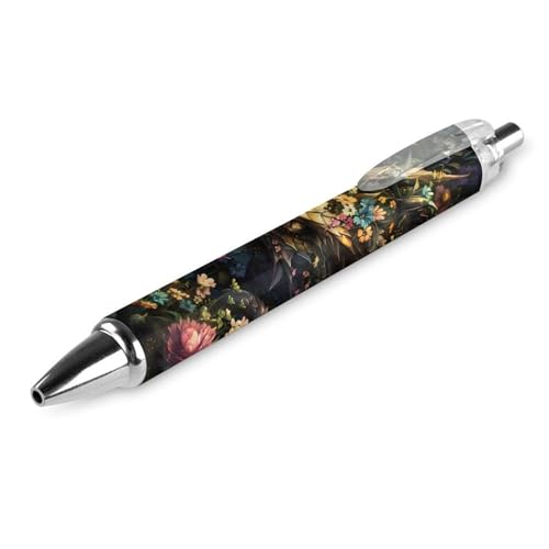 THKVSV Drachen-Gothic-Kugelschreiber mit Blumenmuster, einziehbarer Kugelschreiber, Arbeitsstift, Rollkugelschreiber für Büro, Schule, Zubehör, 1 Stück von THKVSV