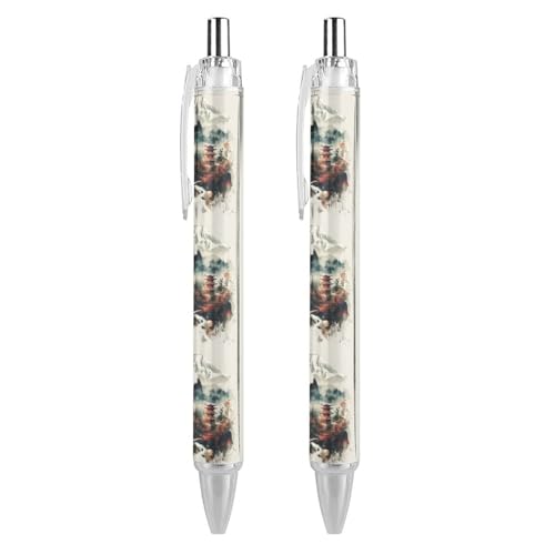 THKVSV Druckkugelschreiber Panda Landschaft Berg 0,5 mm Kugelschreiber glattes Schreiben und weicher Griff für Büroschreibtischbedarf, 4 Stück THKVSV Druckkugelschreiber Panda Landschaft Berg 0,5 mm Kugelschreiber glattes Schreiben und weicher Griff für Büroschreibtischbedarf, 4 Stück von THKVSV