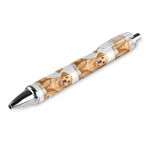THKVSV Golden Retriever Druckkugelschreiber, tragbar, blaue Tinte, Kugelschreiber, Arbeitsstifte für Zuhause, Büro, 1 Stück von THKVSV