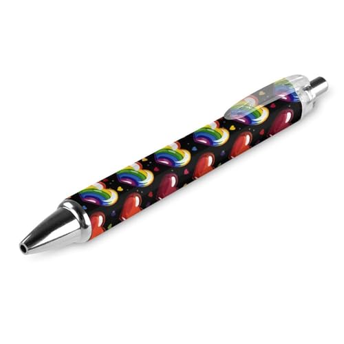 THKVSV LGBT Regenbogen-Kugelschreiber mit Herzmotiv, einziehbarer Kugelschreiber, Arbeitsstift, Rollkugelschreiber für Büro, Schule, Zubehör, 1 Stück THKVSV LGBT Regenbogen-Kugelschreiber mit Herzmotiv, einziehbarer Kugelschreiber, Arbeitsstift, Rollkugelschreiber für Büro, Schule, Zubehör, 1 Stück von THKVSV