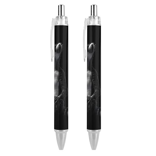 THKVSV Lemur Meditations-Kugelschreiber, einziehbar, 0,5 mm, feine Spitze, schnelltrocknend, glattes Schreiben, Schwarz, 2 Stück THKVSV Lemur Meditations-Kugelschreiber, einziehbar, 0,5 mm, feine Spitze, schnelltrocknend, glattes Schreiben, Schwarz, 2 Stück von THKVSV