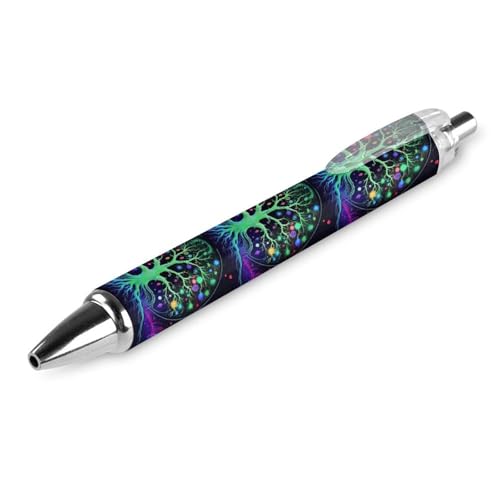 THKVSV Neon Life of Tree niedlicher einziehbarer Kugelschreiber, feine Spitze, 0,5 mm, runder Schaft, 4 Stück, Büro von THKVSV