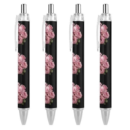 THKVSV Niedlicher einziehbarer Kugelschreiber, feine Spitze, 0,5 mm, runder Schaft, 4 Stück, Büro THKVSV Niedlicher einziehbarer Kugelschreiber, feine Spitze, 0,5 mm, runder Schaft, 4 Stück, Büro von THKVSV