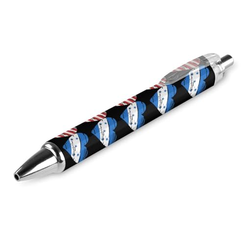 THKVSV Niedlicher einziehbarer Kugelschreiber mit amerikanischer Honduras-Flagge, feine Spitze, 0,5 mm, runder Schaft, 4 Stück von THKVSV