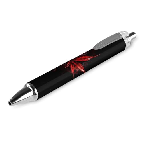 THKVSV Red Leaf Kugelschreiber mit Blattmotiv, einziehbarer Kugelschreiber, Arbeitsstift, Rollkugelschreiber für Büro, Schulbedarf, 1 Stück von THKVSV