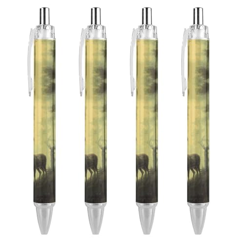 THKVSV S Kugelschreiber mit Fluss-Tieraufdruck, für Damen und Herren, 0,5 mm, feine einziehbare Kugelschreiber, 4 Stück THKVSV S Kugelschreiber mit Fluss-Tieraufdruck, für Damen und Herren, 0,5 mm, feine einziehbare Kugelschreiber, 4 Stück von THKVSV