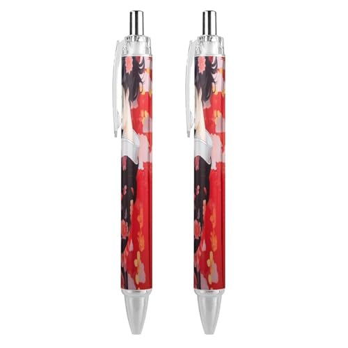 THKVSV Schöner japanischer Geisha niedlicher einziehbarer Kugelschreiber, feine Spitze, 0,5 mm, runder Schaft, 4 Stück von THKVSV