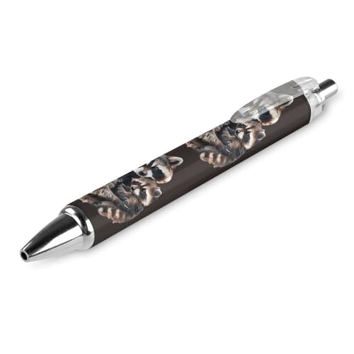 THKVSV Süßer Waschbär-Aquarell-Kugelschreiber, feine Spitze, 0,5 mm, runder Schaft, 4 Stück, Büro von THKVSV