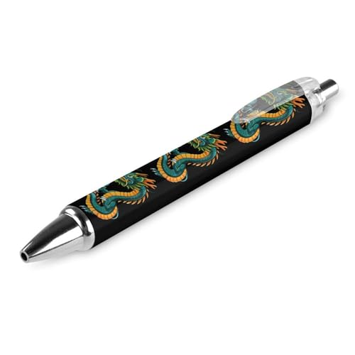 THKVSV Traditioneller japanischer Drache, niedlicher einziehbarer Kugelschreiber, feine Spitze, 0,5 mm, runder Schaft, 4 Stück, Büro THKVSV Traditioneller japanischer Drache, niedlicher einziehbarer Kugelschreiber, feine Spitze, 0,5 mm, runder Schaft, 4 Stück, Büro von THKVSV