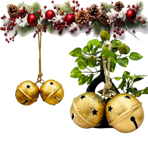 Goldglocken für Weihnachtsoramente Hexenglocken Hängende Glocken Rustikale Kuhglocken Dekorative Glocken mit Juteseil Türglocken 2 Stück Goldglocken für Weihnachtsoramente Hexenglocken Hängende Glocken Rustikale Kuhglocken Dekorative Glocken mit Juteseil Türglocken 2 Stück von THOR INSTRUMENTS