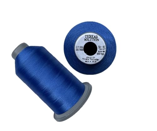 THREAD SOLUTION Glitz Trilobal-Stickgarn, 100 % Polyester, 40 W, 4500 m, Blau von THREAD SOLUTION
