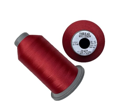 THREAD SOLUTION Glitz Trilobal-Stickgarn, 100 % Polyester, 40 W, 4500 m, Rot THREAD SOLUTION Glitz Trilobal-Stickgarn, 100 % Polyester, 40 W, 4500 m, Rot von THREAD SOLUTION