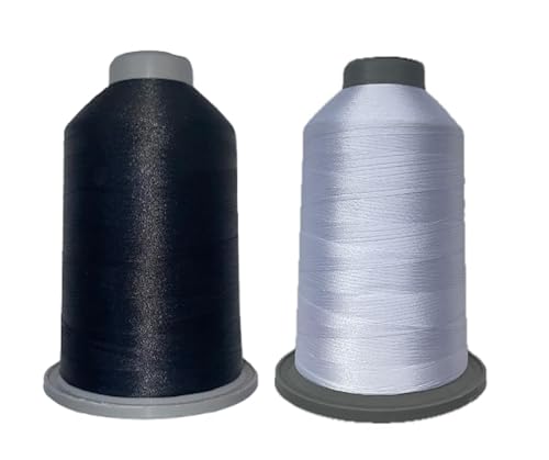 THREAD SOLUTION Glitz Trilobal Stickgarn, 100 % Polyester, 40 W, 5500 Yd, 2 Stück, Farbe: Hellweiß - Schwarz THREAD SOLUTION Glitz Trilobal Stickgarn, 100 % Polyester, 40 W, 5500 Yd, 2 Stück, Farbe: Hellweiß - Schwarz von THREAD SOLUTION
